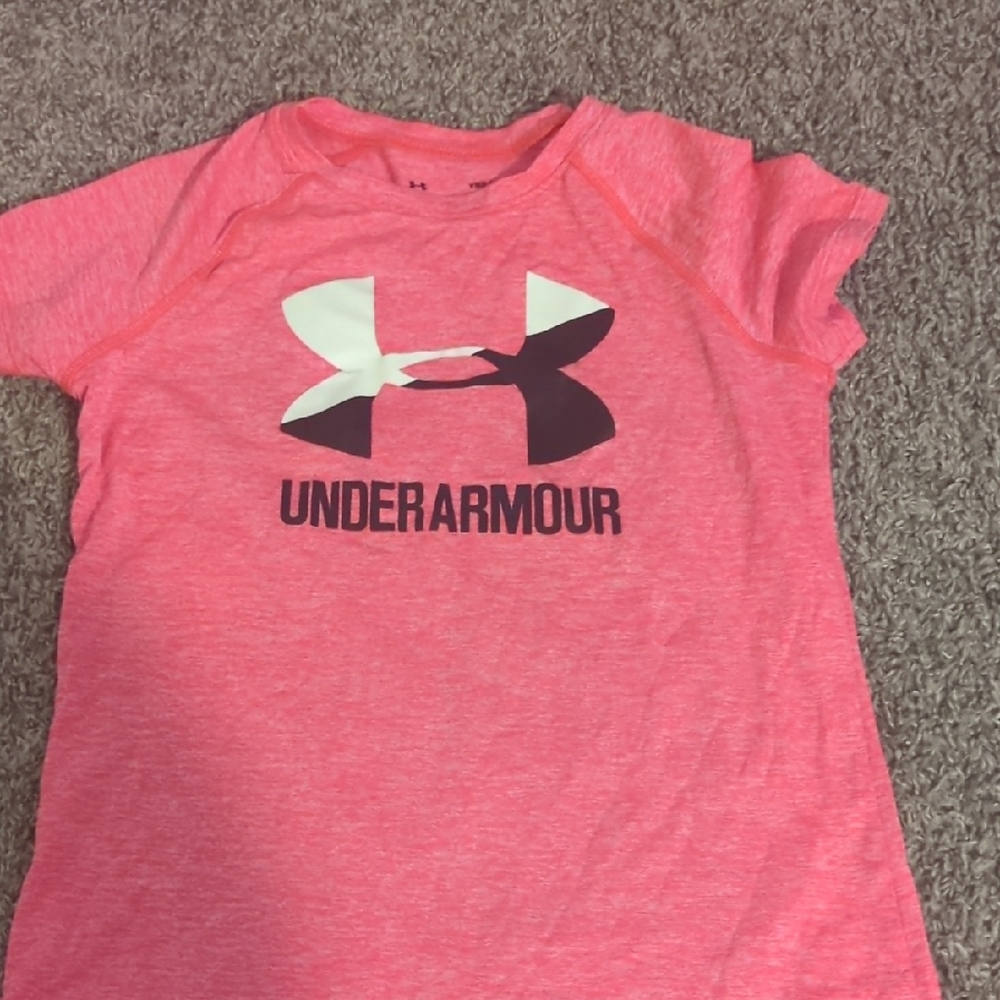 Under Armour Pink Short Sleeve Tees Athletic Performance